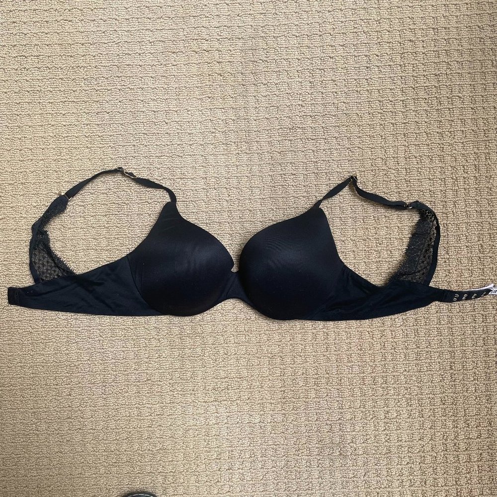 Victoria's Secret Incredible Perfect Shape Black Bra 34C